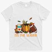 Pumpkin Spice Football Tis The Season Fall Thanksgiving Gift Gift T-Shirt - White