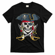 Pirate Skull Halloween Littlens T-Shirt - Black