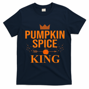 Pumpkin spice King Coffee Lover halloween & Thanksgiving T-Shirt - Navy Blue