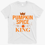 Pumpkin spice King Coffee Lover halloween & Thanksgiving T-Shirt - White