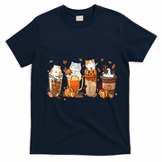 Pumpkin Spice Latte Costume For Cats Lover T-Shirt - Navy Blue