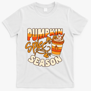 Pumpkin Spice Season Latte Coffee Fall Autumn Funny T-Shirt - White