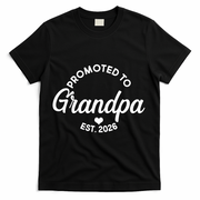 Promoted To Grandpa EST 2026 T-Shirt - Black