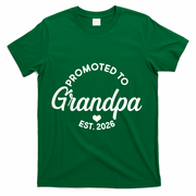 Promoted To Grandpa EST 2026 T-Shirt - Green