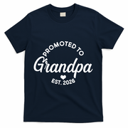 Promoted To Grandpa EST 2026 T-Shirt - Navy