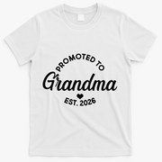 Promoted To Grandma EST 2026 T-Shirt - White