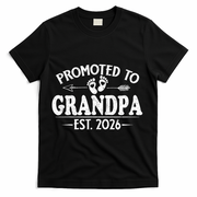 Promoted To Grandpa EST 2026 Vintage Arrow T-Shirt - Black