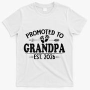 Promoted To Grandpa EST 2026 Vintage Arrow T-Shirt - White