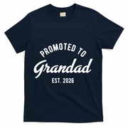 Promoted To Grandad 2026 T-Shirt - Navy