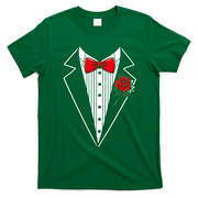 Party Tux Tuxedo Rose Bow Tie Costume Halloween T-Shirt - Irish Green