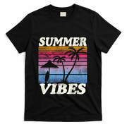 Palm Tree Tropical Beach Party Vintage Retro Summer Vibes Cute Gift T-Shirt - Black