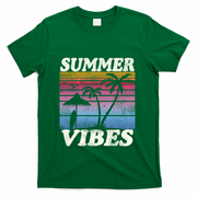 Palm Tree Tropical Beach Party Vintage Retro Summer Vibes Cute Gift T-Shirt - Green