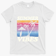 Palm Tree Tropical Beach Party Vintage Retro Summer Vibes Cute Gift T-Shirt - White
