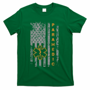 Paramedic Usa Flag Proud Ems Emt American Gifts Friend T-Shirt - Green