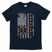 Paramedic Usa Flag Proud Ems Emt American Gifts Friend T-Shirt - Navy