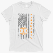 Paramedic Usa Flag Proud Ems Emt American Gifts Friend T-Shirt - White