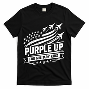 Purple Up For Military Kids American Flag T-Shirt - Black