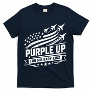Purple Up For Military Kids American Flag T-Shirt - Navy