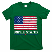 Patriotic USA Flag Grunge Style Apparel Gift T-Shirt - Green