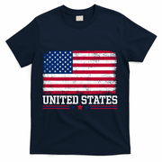 Patriotic USA Flag Grunge Style Apparel Gift T-Shirt - Navy