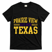 Prairie View Texas, Prairie Gift, Distressed Text T-Shirt - Black