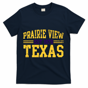 Prairie View Texas, Prairie Gift, Distressed Text T-Shirt - Navy