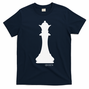 Queen Chess Piece Halloween Costume Chess Club T-Shirt - Navy Blue
