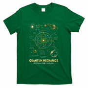 Quantum Mechanics Inspired Cosmic Space Science T-Shirt - Green