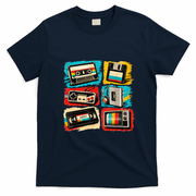 Retro 80s 90s Cassette Tapes Graphic Funny Vintage Outfit T-Shirt - Navy Blue
