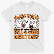 Retro Are You Fall O Ween Directions Teacher Halloween T-Shirt - White