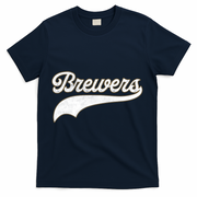 Retro Brewers Sports Fan Varsity Team Name T-Shirt - Navy