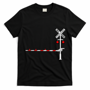 Railroad Crossing Barrier Sign Halloween Costume DIY Funny T-Shirt - Black