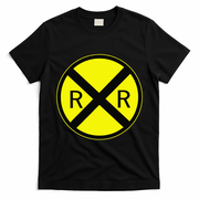 Railroad Crossing Sign Simple Easy Halloween Costume T-Shirt - Black