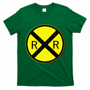Railroad Crossing Sign Simple Easy Halloween Costume T-Shirt - Irish Green