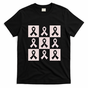 Reast Cancer Support Warrior Gift Pink Ribbon Awareness T-Shirt - Black