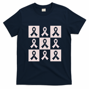 Reast Cancer Support Warrior Gift Pink Ribbon Awareness T-Shirt - Navy Blue
