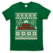 Rock Christmas Ugly Sweater Rocknroll Music Merry Christmas Gift T-Shirt - Green
