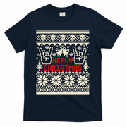 Rock Christmas Ugly Sweater Rocknroll Music Merry Christmas Gift T-Shirt - Navy