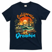 Retro California Vintage West Coast Cali Sunset T-Shirt - Navy