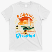 Retro California Vintage West Coast Cali Sunset T-Shirt - White