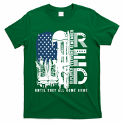 Red Friday Military We Wear Red Support Our Troops US Flag T-Shirt - Green