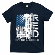 Red Friday Military We Wear Red Support Our Troops US Flag T-Shirt - Navy