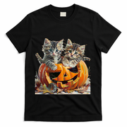 Retro Floral Spooky Season T-Shirt - Black