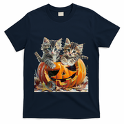 Retro Floral Spooky Season T-Shirt - Navy