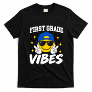 Retro First Vibes Back To School 1st Grade T-Shirt - Black