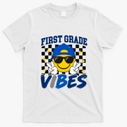 Retro First Vibes Back To School 1st Grade T-Shirt - White