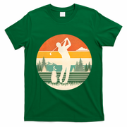 Retro Golf Sunset Golfing Golfer T-Shirt - Irish Green
