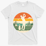 Retro Golf Sunset Golfing Golfer T-Shirt - White