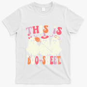 Retro Groovy This Is Some Boo Sheet Halloween Ghost Funny T-Shirt - White