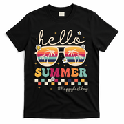 Retro Hello Summer Happy Last Day Of School Teacher Student T-Shirt - Black